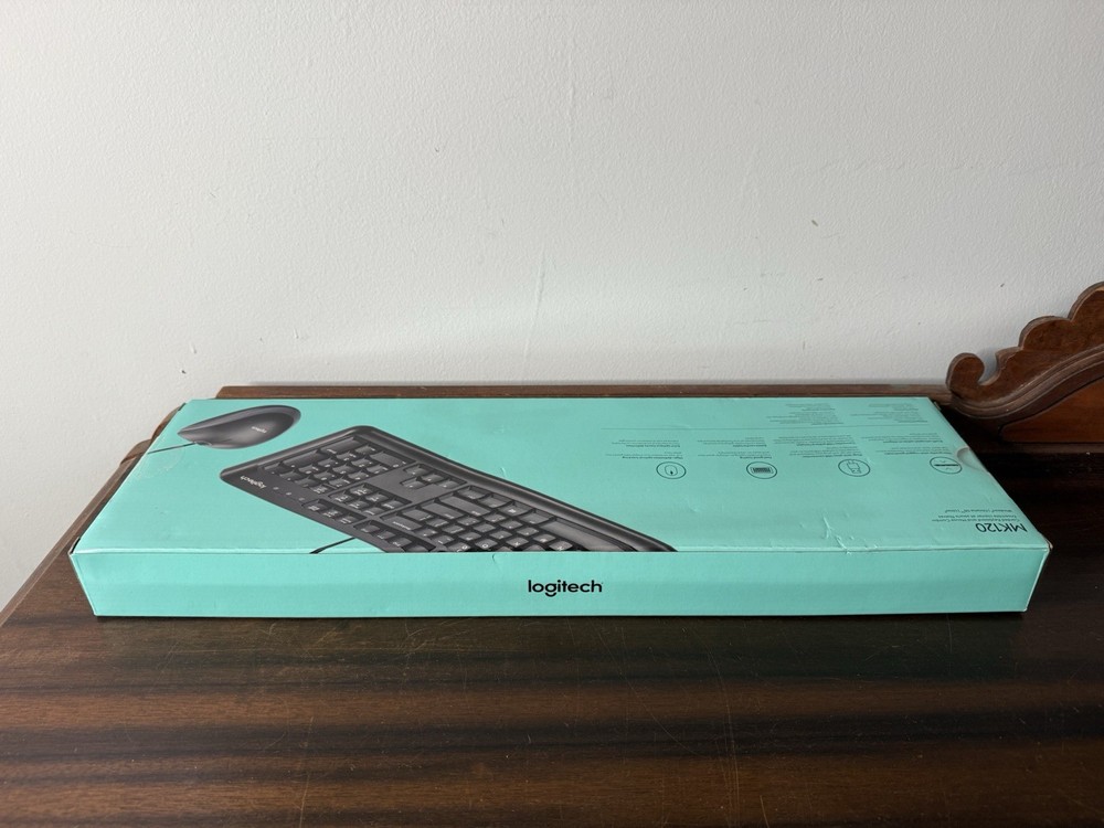 NEW Logitech Desktop MK120 USB Wired Mouse & Keyboard Combo Comfortable PC & Mac