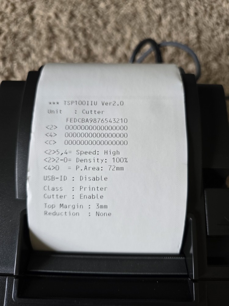 Star Micronics TSP100 futurePRNT ECO TSP10011 USB Tested With Cables