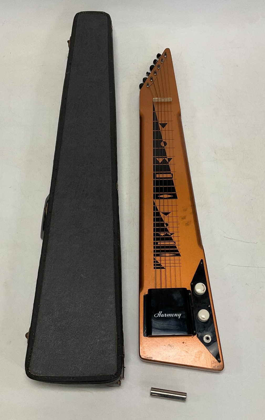 Vintage 1960s Harmony H-1 Lap Steel Electric Guitar Copper with Case