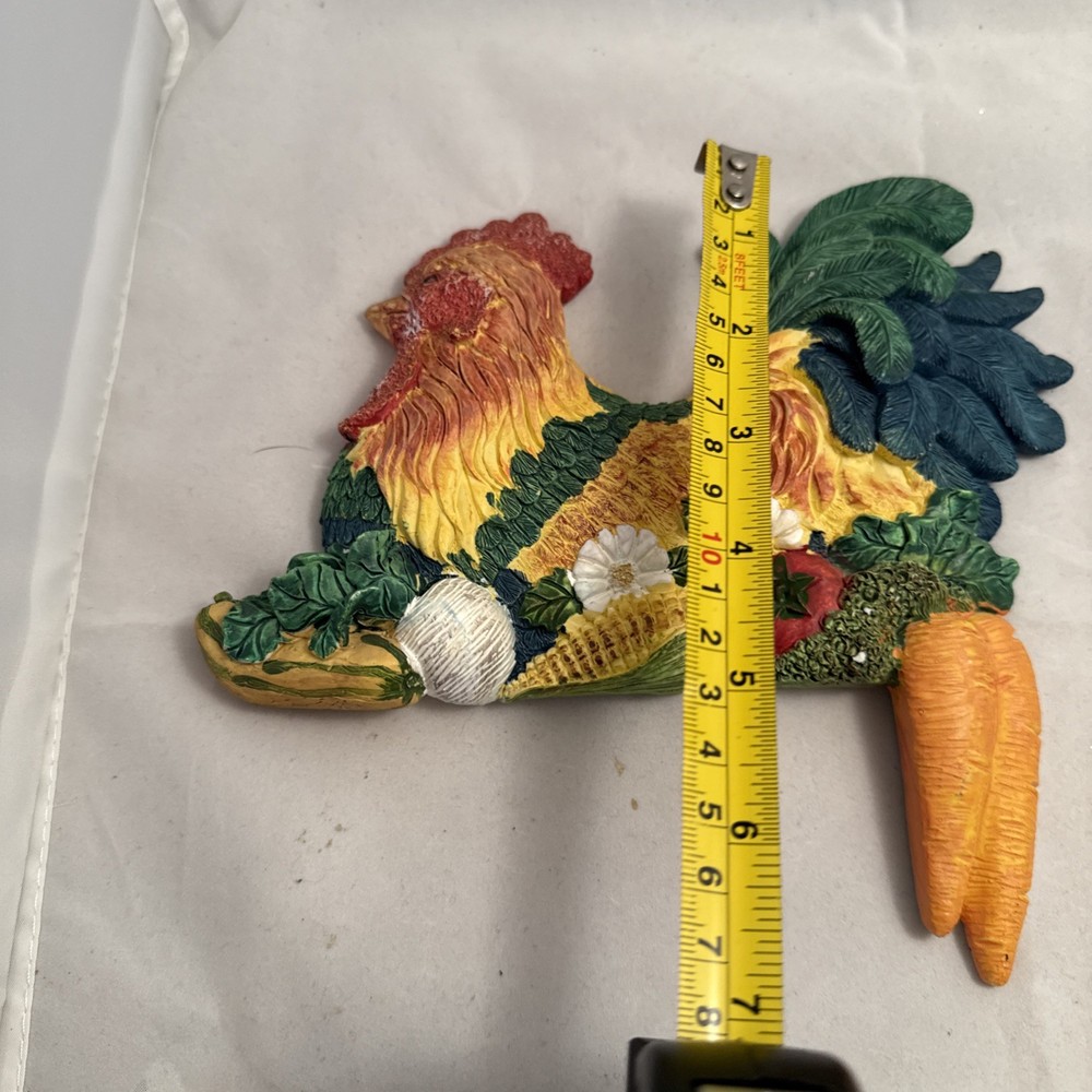 Rooster Wall Hanging Display Ceramic Bird Chicken Vegetable Unbranded