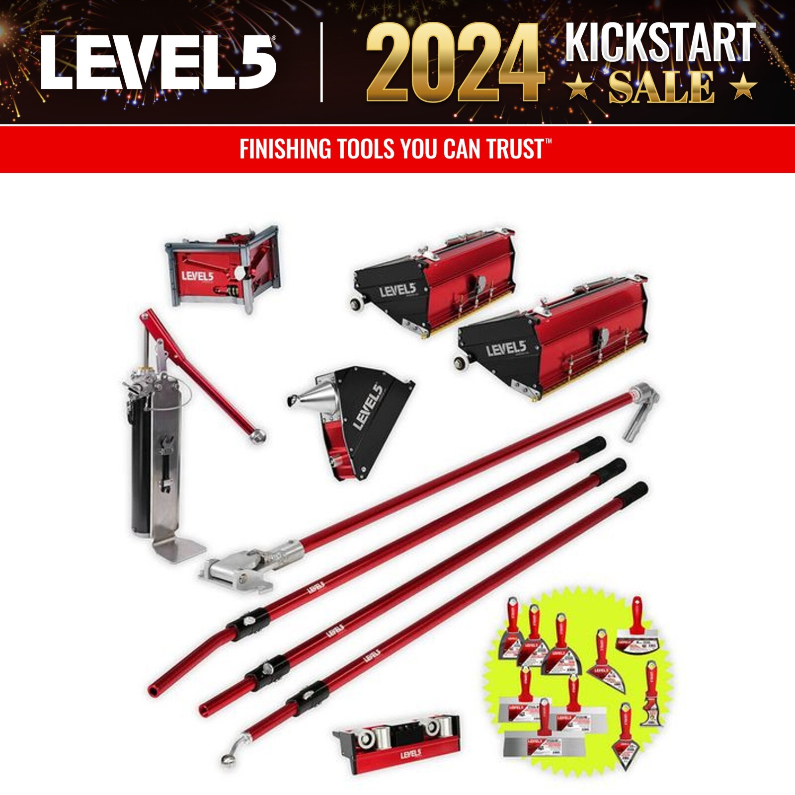 LEVEL5 Finishing Set, Mega Flat Boxes, Corner Finisher + Std. Handles | 4-608