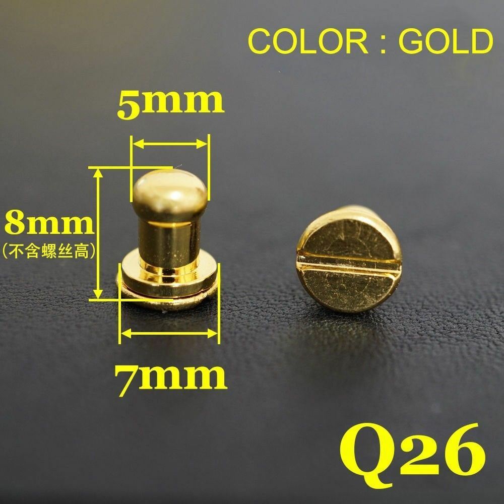10pcs 5mm Stud Screw Round Head Solid Brass Nail Rivet Button Leathercraft diy