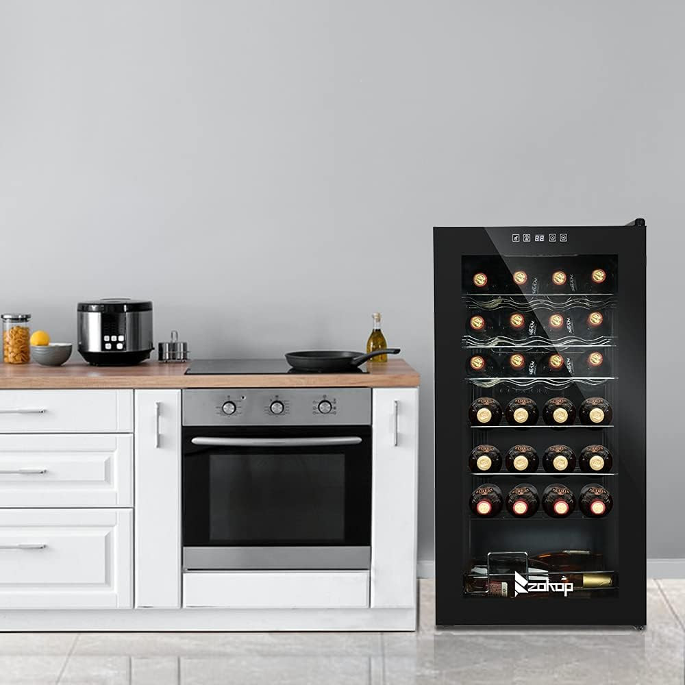 28 Bottle Wine Cooler Refrigerator Mini Fridge Digital Control Adjustable