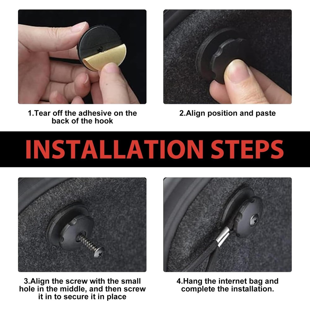 1 PC Rear Cargo Net Elastic Stretchable Trunk Storage Net Adjustable Mesh Hooks