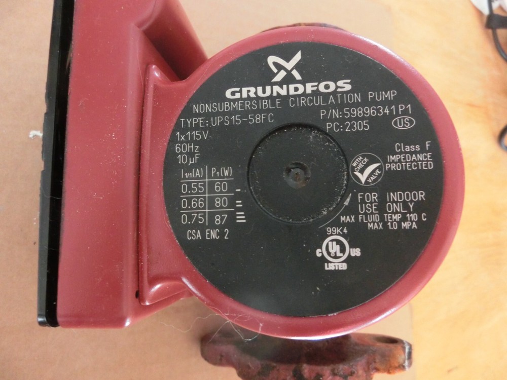 Grundfos UPS15-58FC Non Submersible Circulator Pump Used