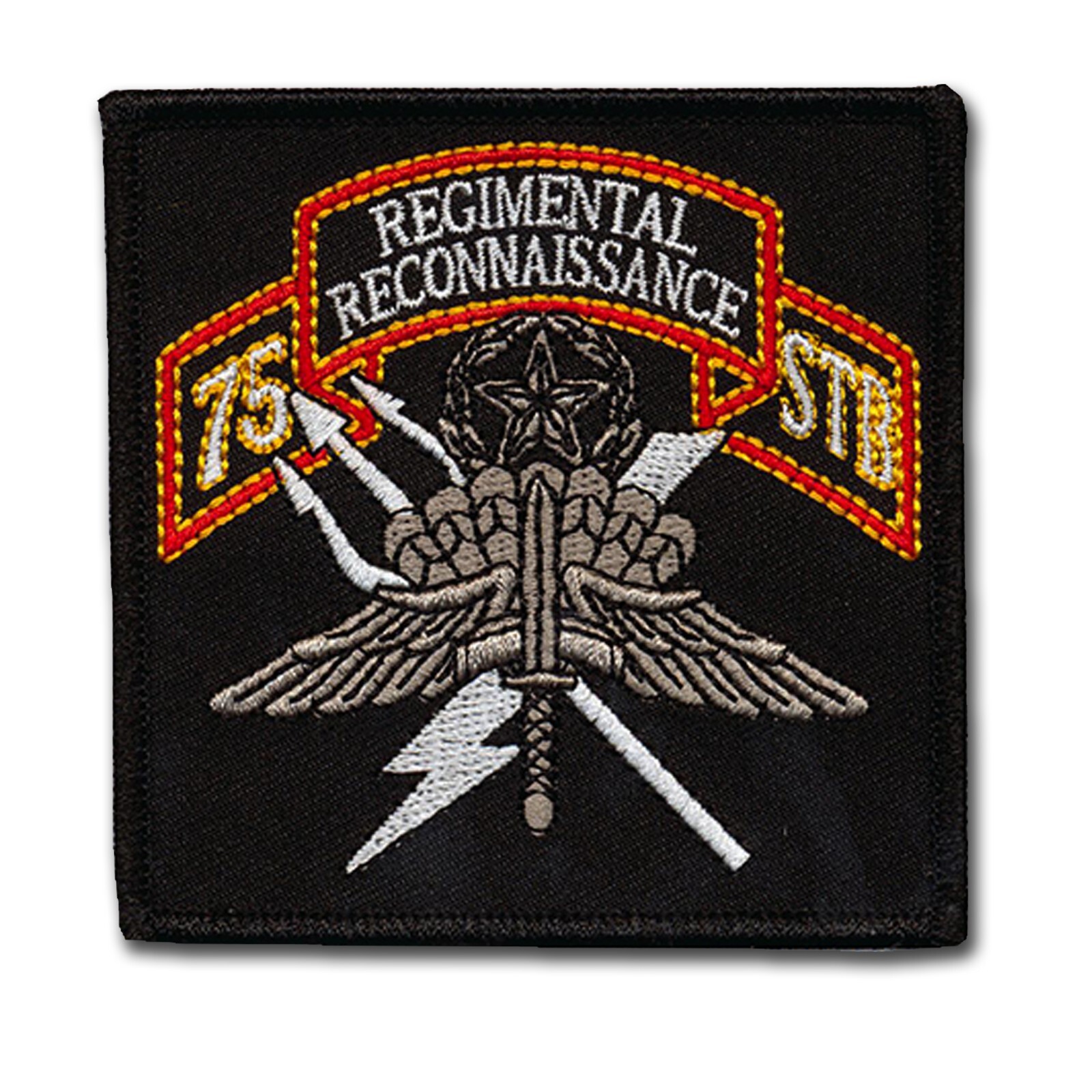 75th Infantry Regimental Reconnaissance Patch - Hook & Loop Backing - 3" X 3"