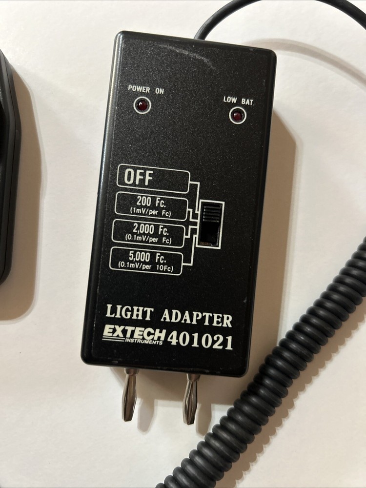 Extech 401021 Foot Candle Light Adapter Lux Adapter 3 Switch Settings