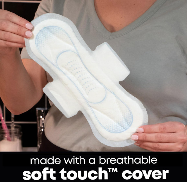 U by Kotex Pads with Wings, Clean & Secure, Overnight Absorbency,