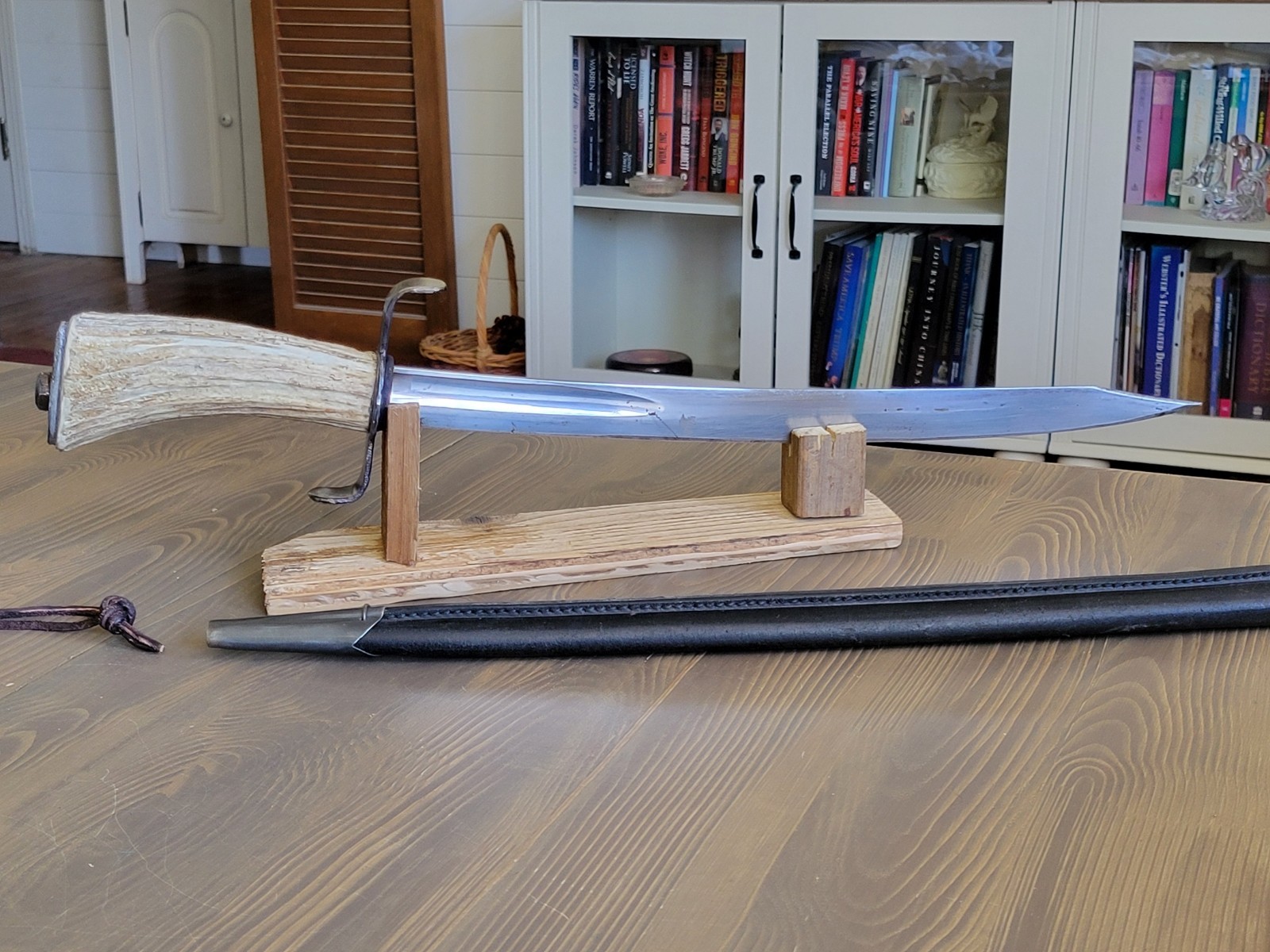 Custom Made Civil War Style Short Sword with Sheath, Used