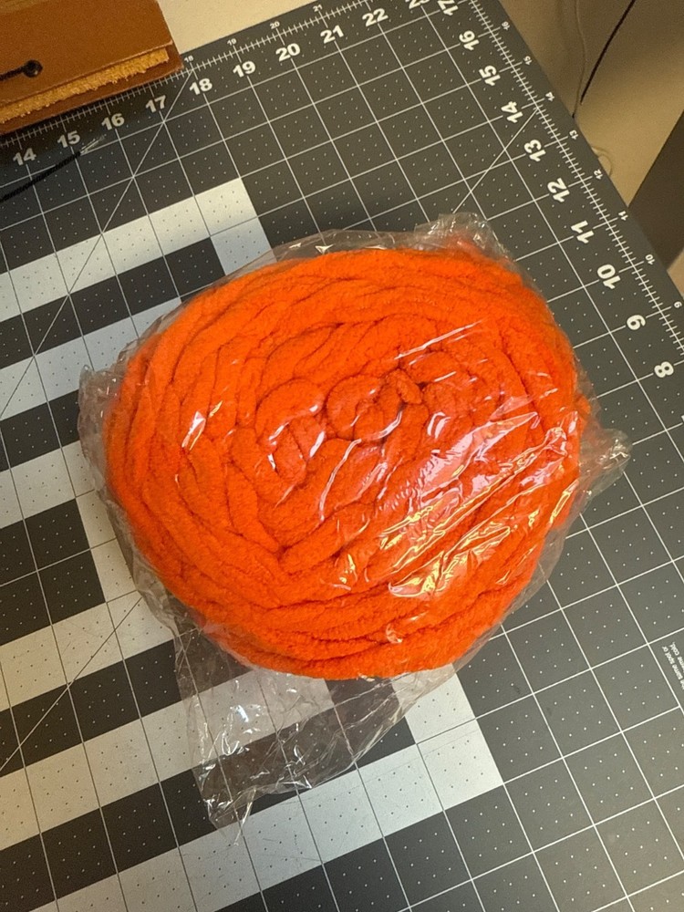 Chenille Skein Chunky Orange 100% Polyester Yarn Crafting & Knitting Projects