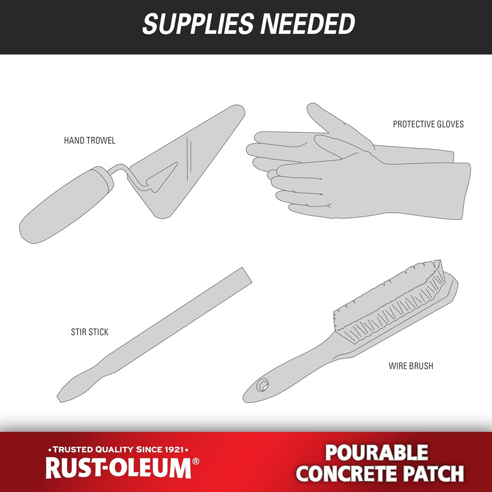 Rust-Oleum 369667 Pourable Concrete Patch, 5 Lb Pail