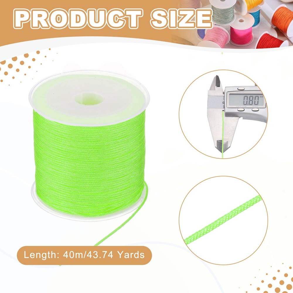 0.8mm String for Bracelets, 44 Yards Beading Thread(Fluorescent Green)
