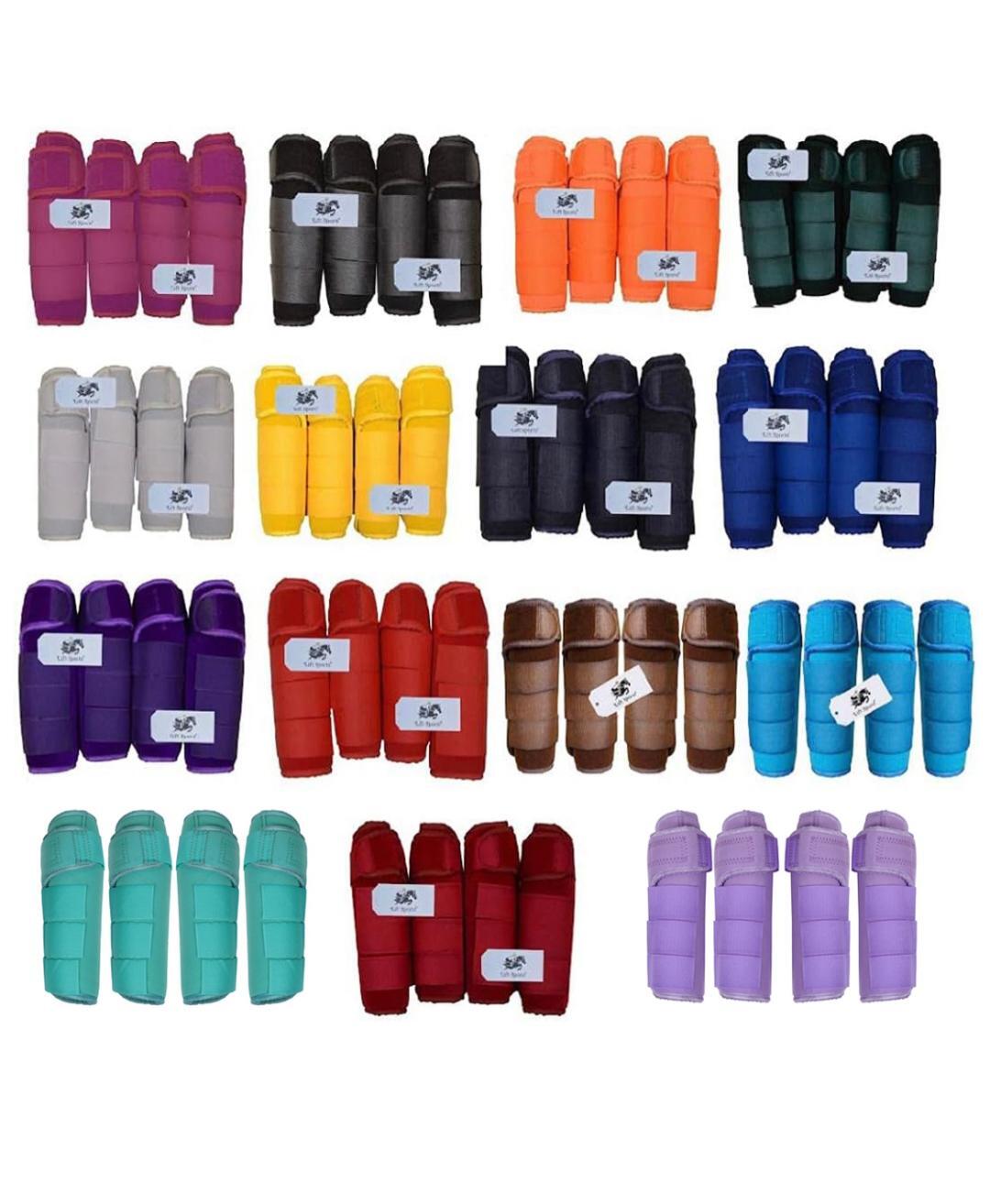 Horse Medicine Brushing Boots Leg Wrap Protection Set of 2 and 4 Sports Cob/Full