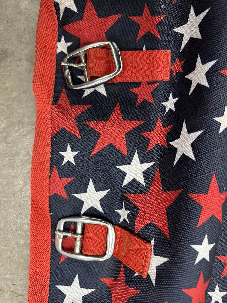 Horse Blanket Neck Piece Replacement Medium Red White And Blue STAR PATTERN