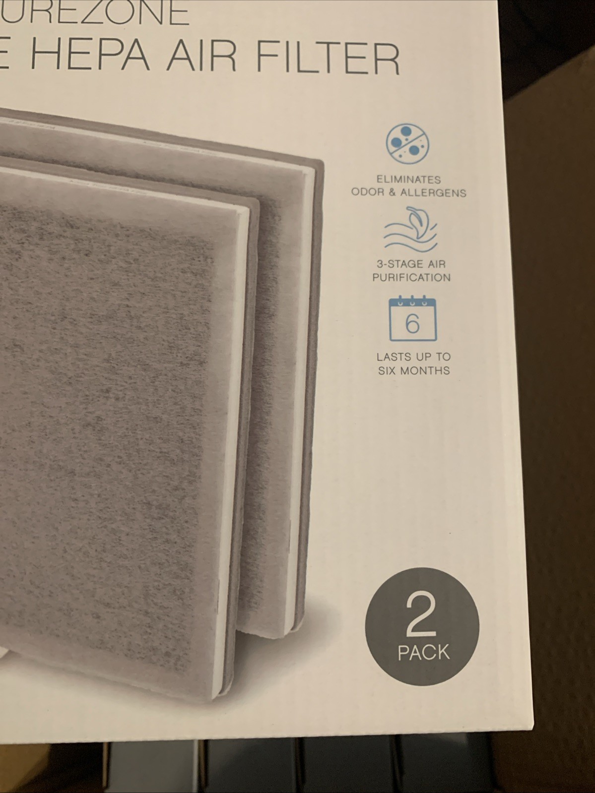 Pure Enrichment 3-in-1 True Hepa Air Filter Replacement 2-Pack PureZone - NEW