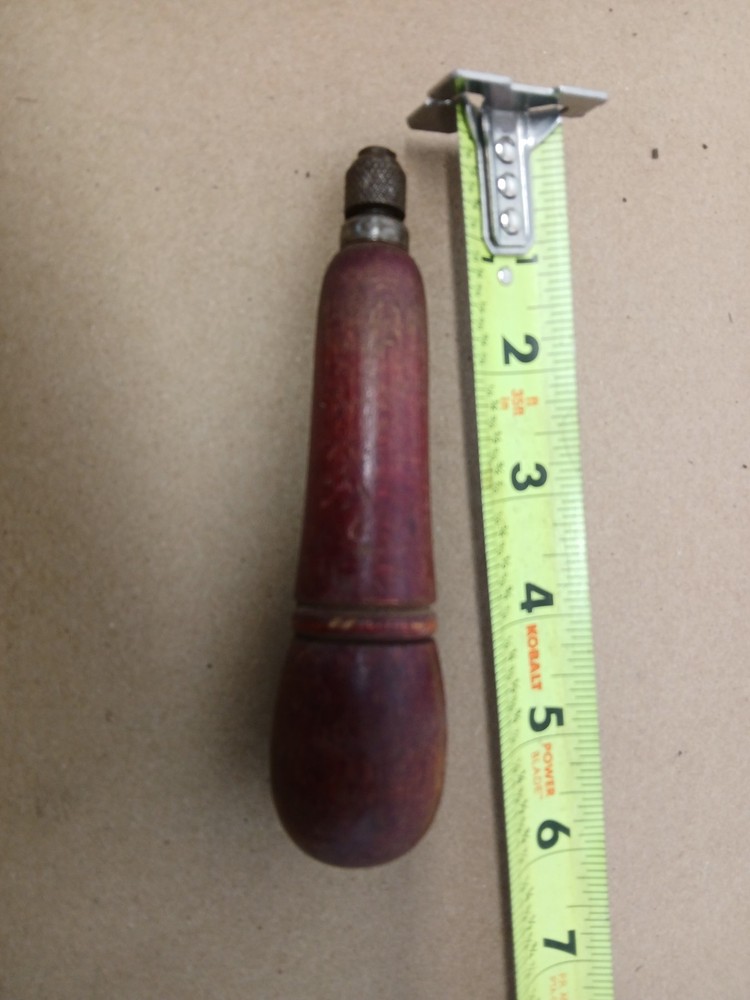 Vintage Multi Bit Screwdriver Wood Handle Storage Cap 4 Bits