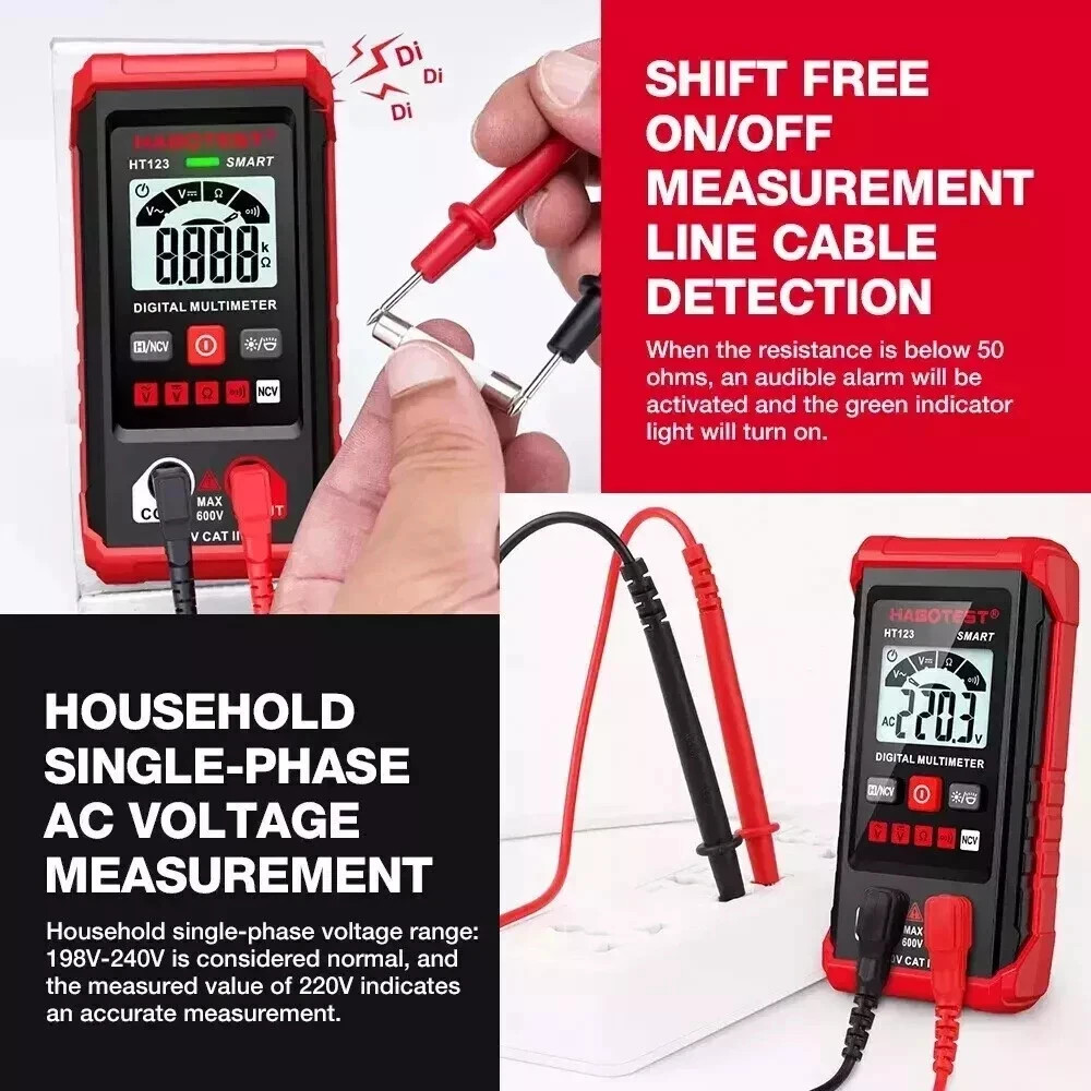 Digital Multimeter AC DC Voltmeter Ammeter Ohmmeter Volt Tester Meter WITH PROBE