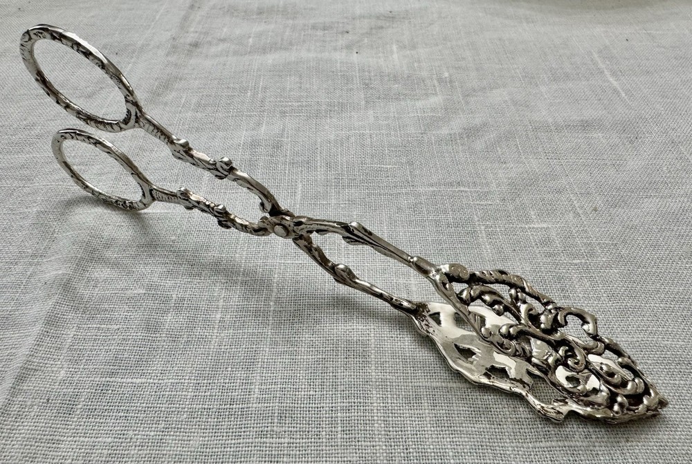 Antique Swedish Solid Silver 830 Sugar/Cookie Tongs
