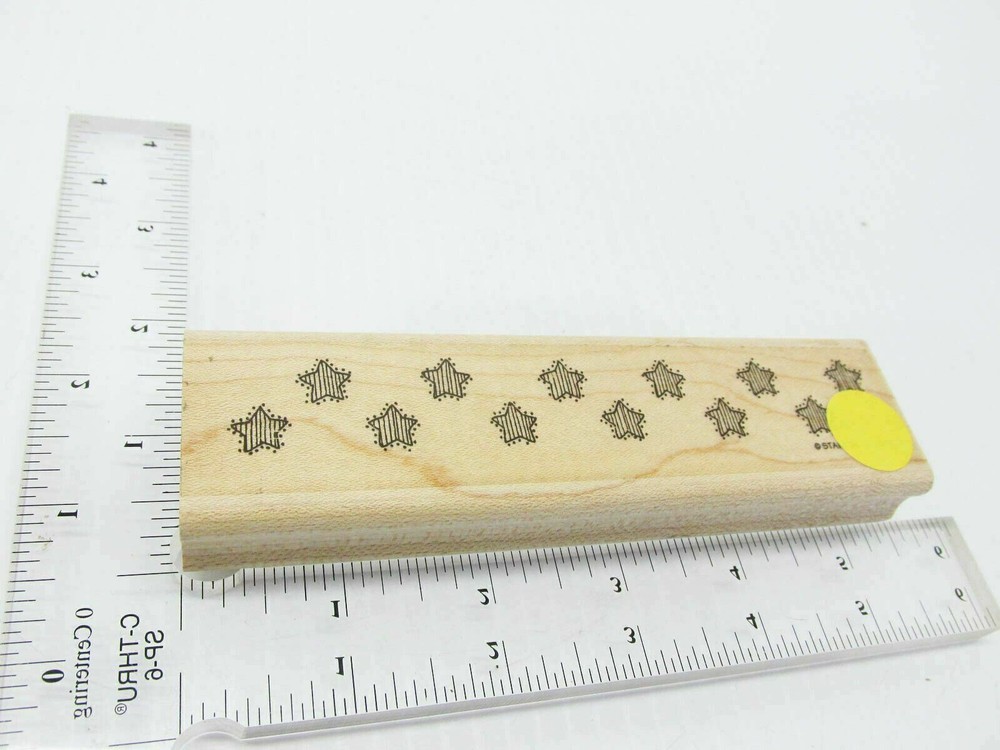 Striped Patchwork Heart Border Rubber Stamp - Stamp Set B69