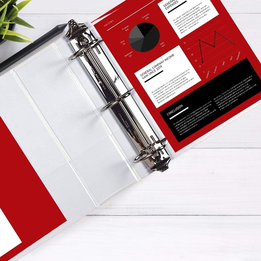 3 Ring Binder, Professional Angle D Ring 4 Inch, Presentation Folder for Standar