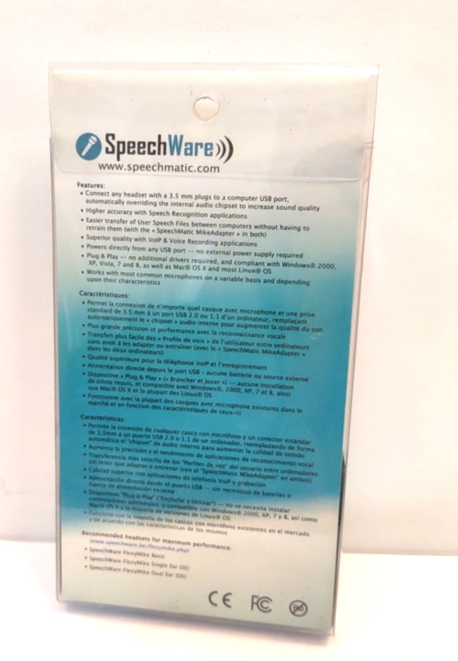 SpeechWare SpeechMatic USB MikeAdapter Speech Ware Matic Mike Adapter New