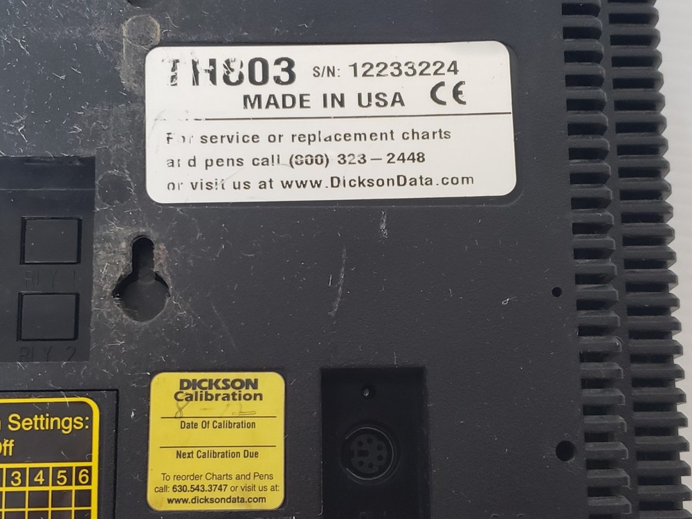 Dickson TH803 Temperature and Humidity Chart Recorder Unit