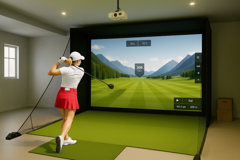 10FT Golf Simulator Enclosure Net Complete Training Aid Kit w/ Practice Screen