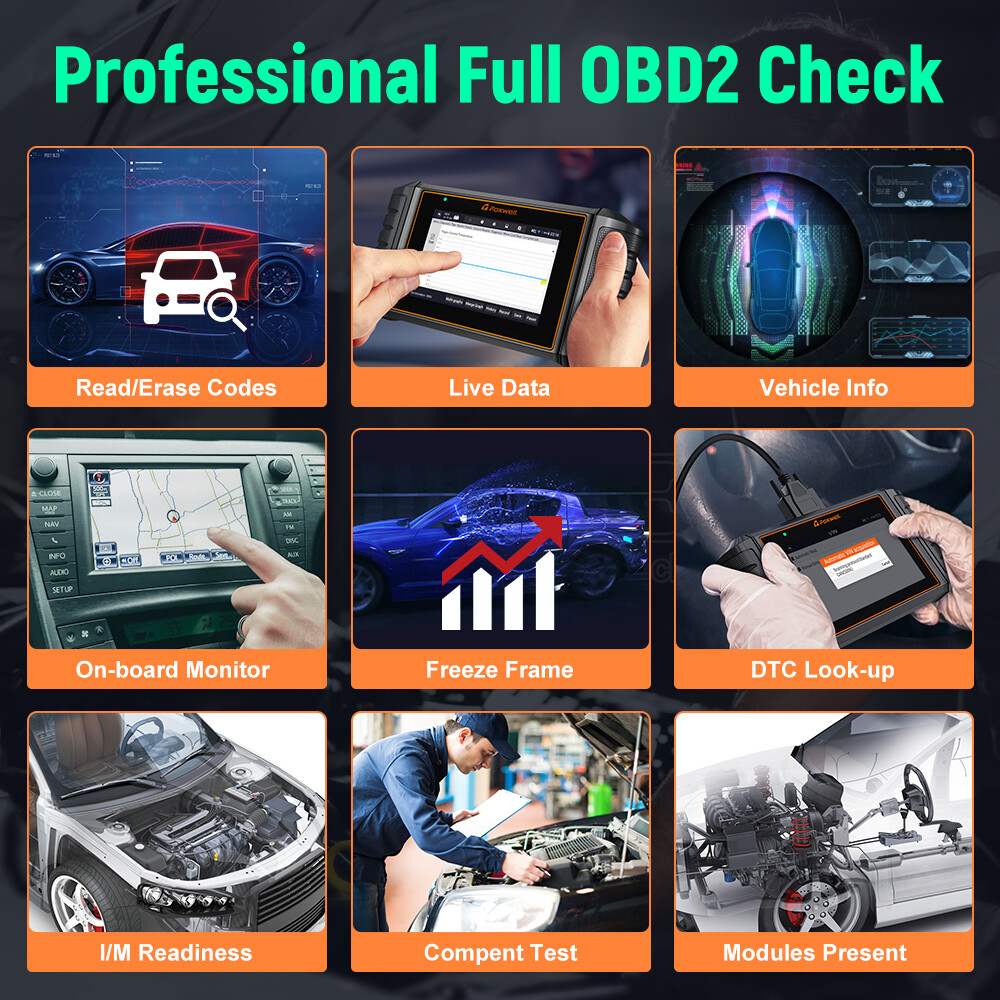 FOXWELL NT706 Car OBD2 Scanner Diagnostic Scan Tool ABS SRS Engine Transmission