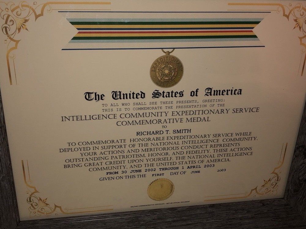 INTELLIGENCE COMMUNITY - EXPEDITIONARY SERVICE COMMEMORATIVE CERTIFICATE Type-1