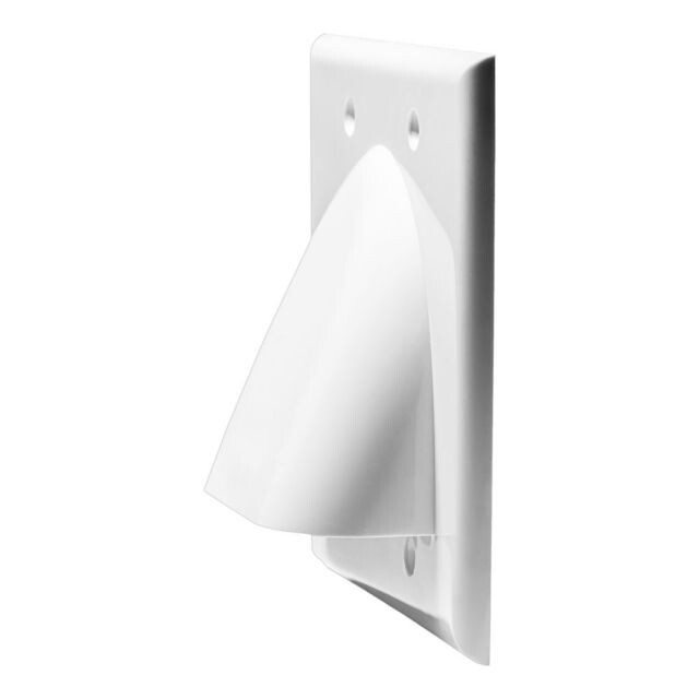 Pass Through Wall Plate Dual Gang, White