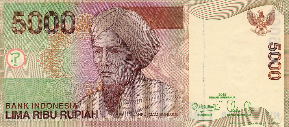 INDONESIA 5000 Rupiah 2013 P142m UNC Banknote