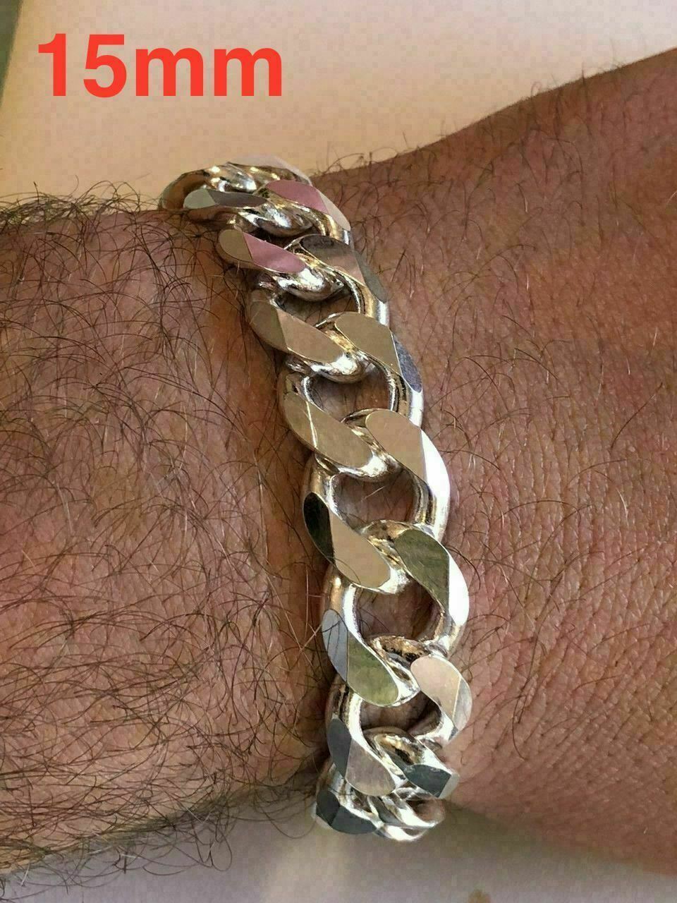 Real Solid 925 Sterling Silver Miami Cuban Chain Necklace Or Bracelet ITALY Curb