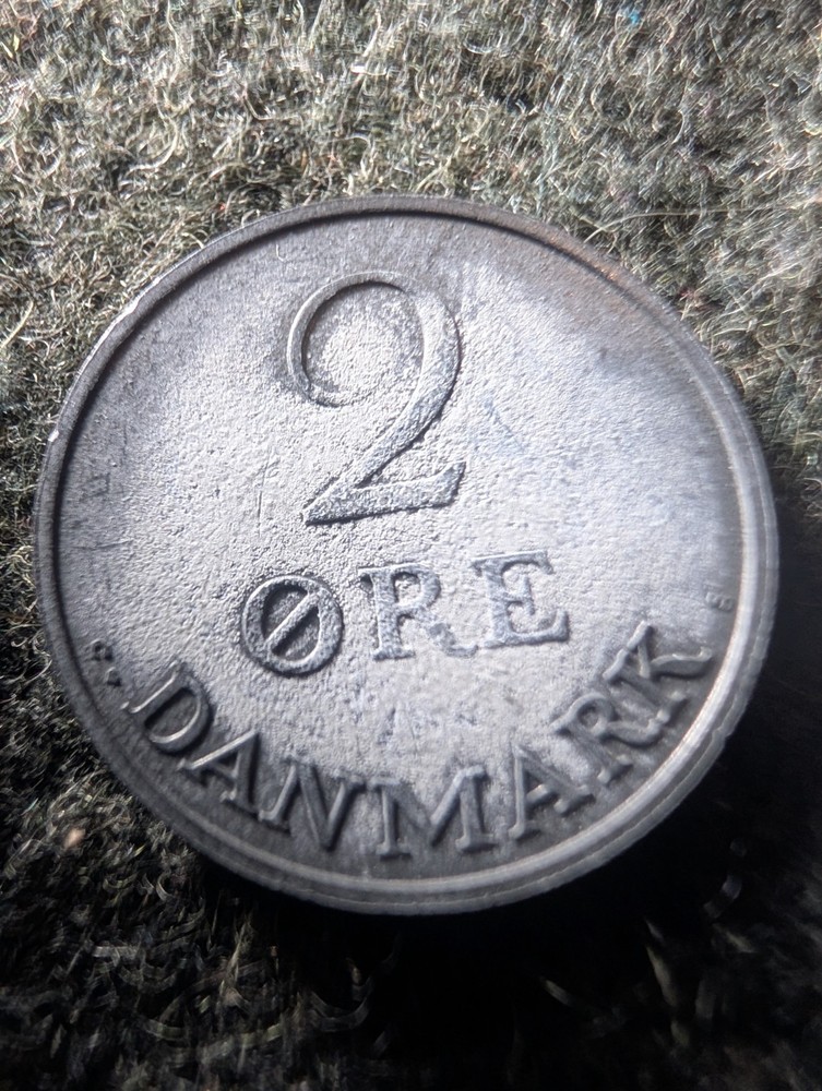 1967 Denmark 2 Ore Coin