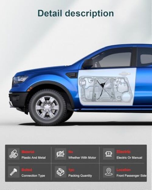 80720-1CA0A Front Passenger Side Power Window Regulator Without Motor