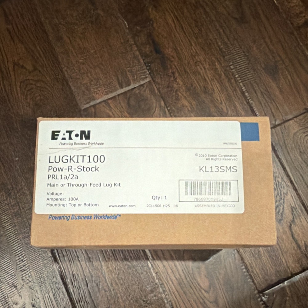 Eaton LUGKIT100 Main or Through-Feed Lug Kit 100A KL13SMS Rectangular Box
