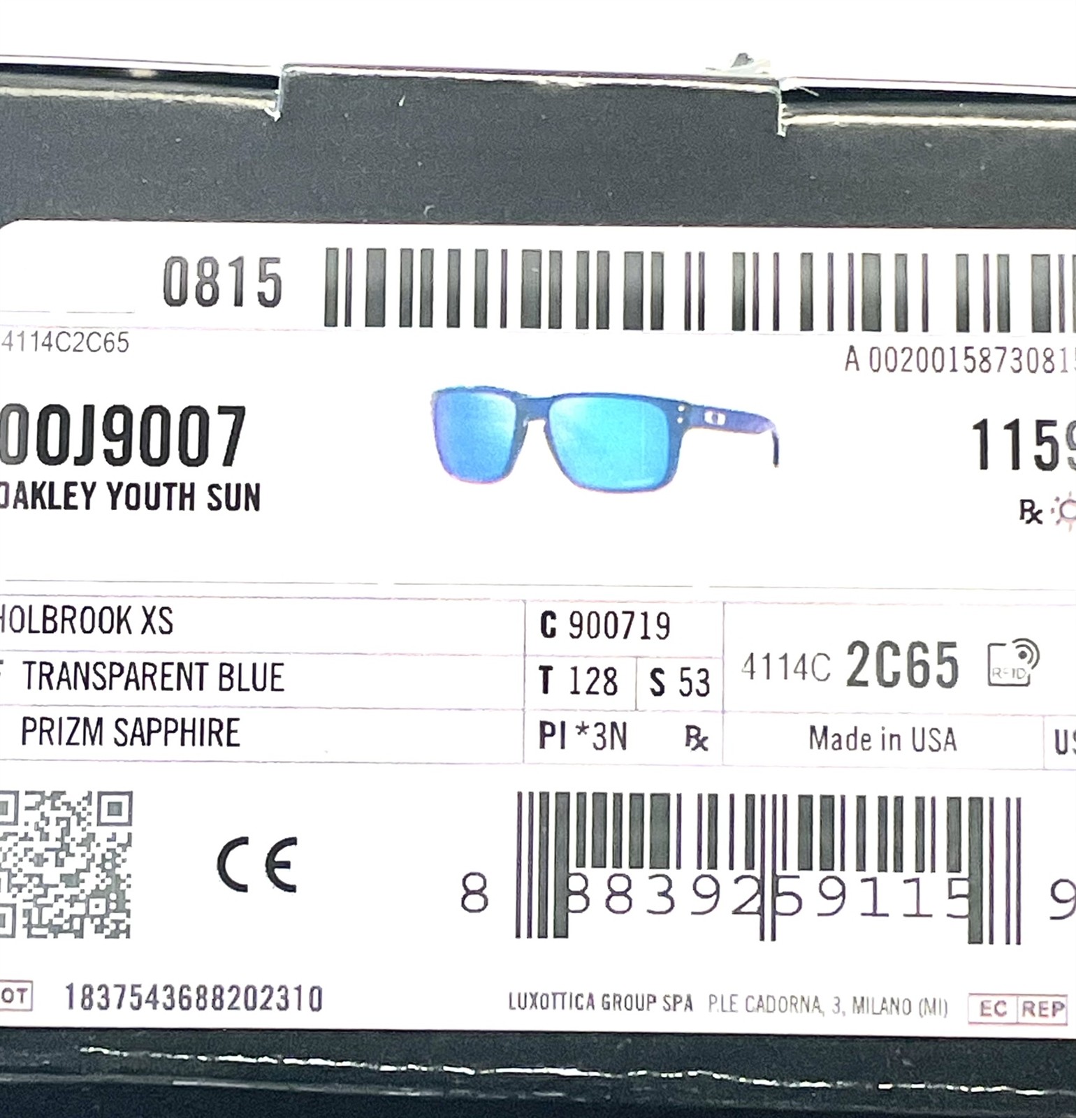 Oakley Youth Sunglasses OJ9007-1953 Holbrook XS Blue Prizm Sapphire Kids Size