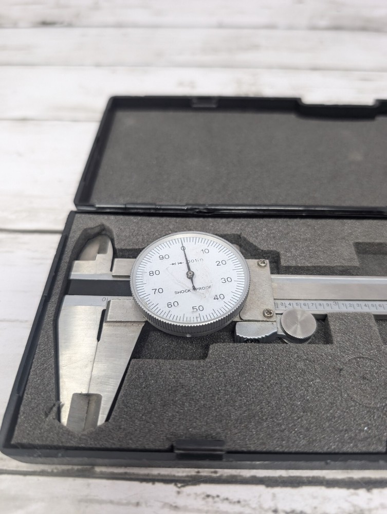 Aerospace Shock Proof Stainless Dial Caliper .001" Max Measure 6" With Case