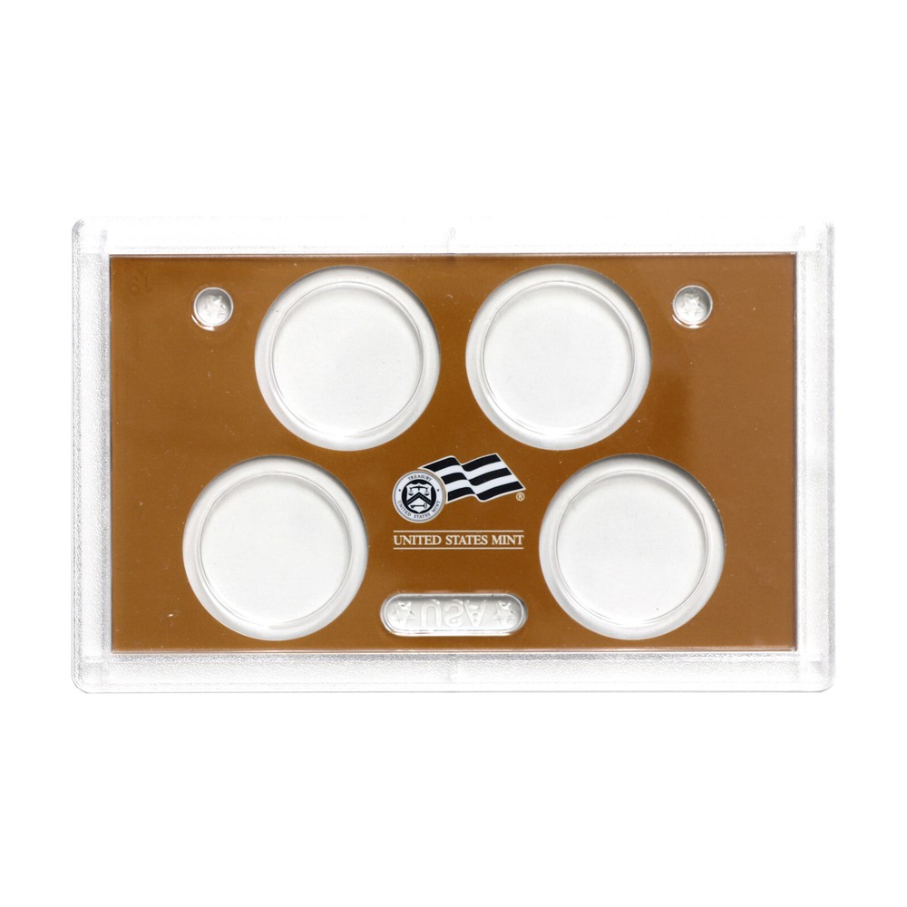 Empty Plastic Lens With Brown Insert Holds 4 Coins Small Dollar