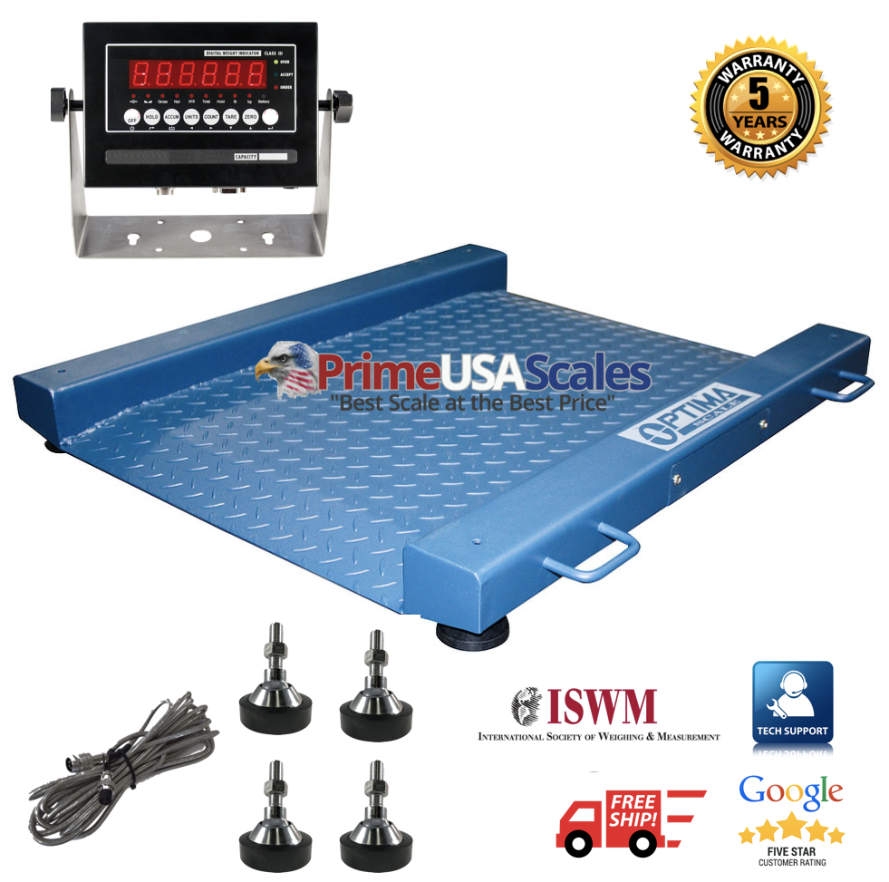 Heavy Duty Drum Floor Scale & Ramp Access with 4-20ma Indicator
