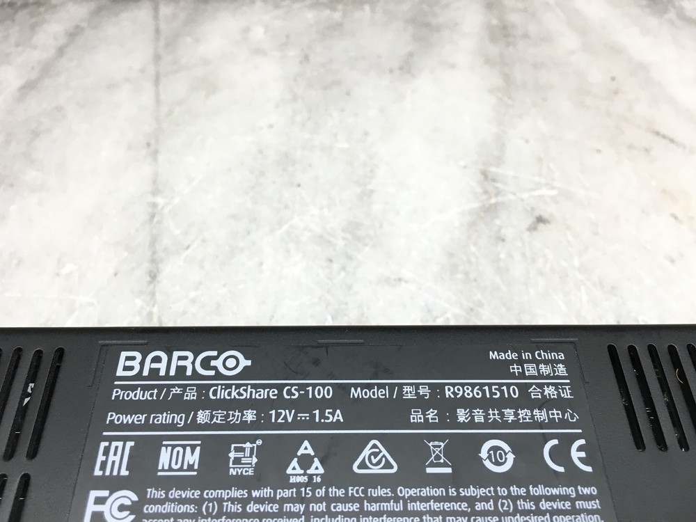 Barco ClickShare CS-100 Wireless Presentation System NO BUTTON UNIT ONLY