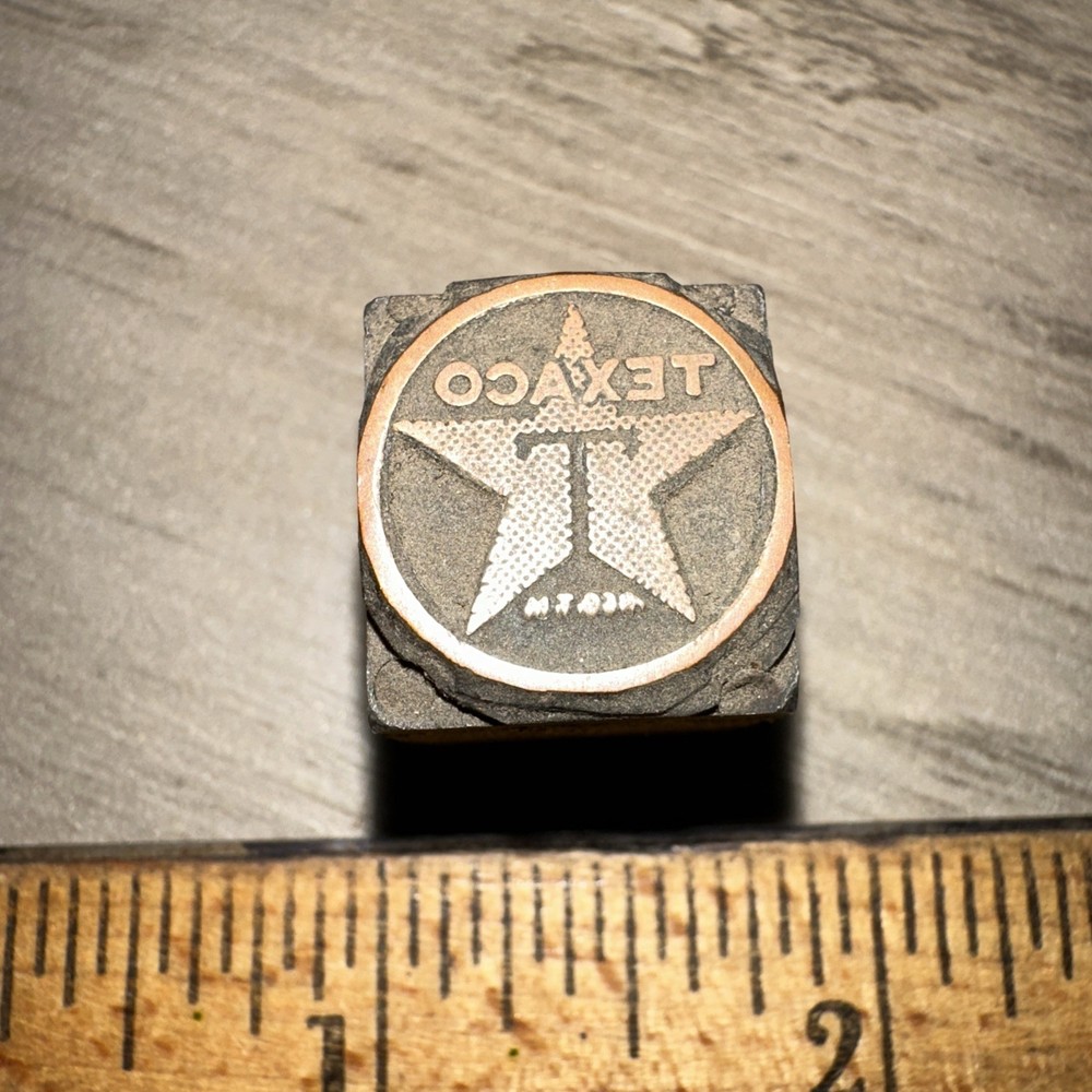 Printing Block “ Texaco “ Copper Face Rare