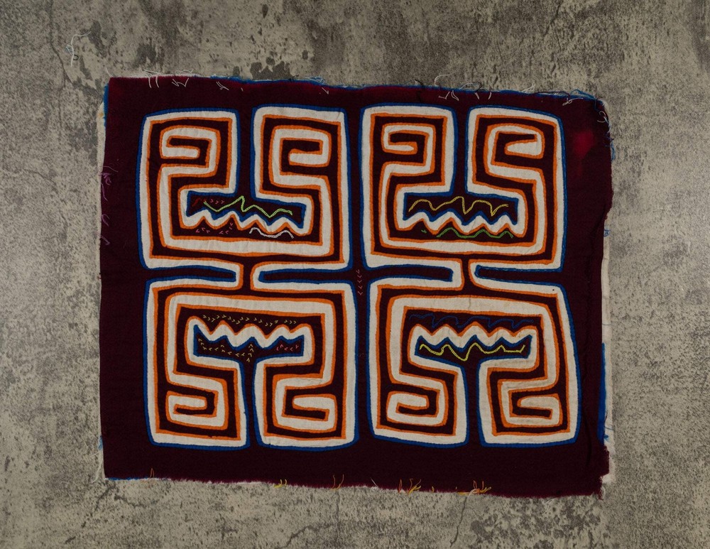 Maroon Orange And White Optical Illusion Mola