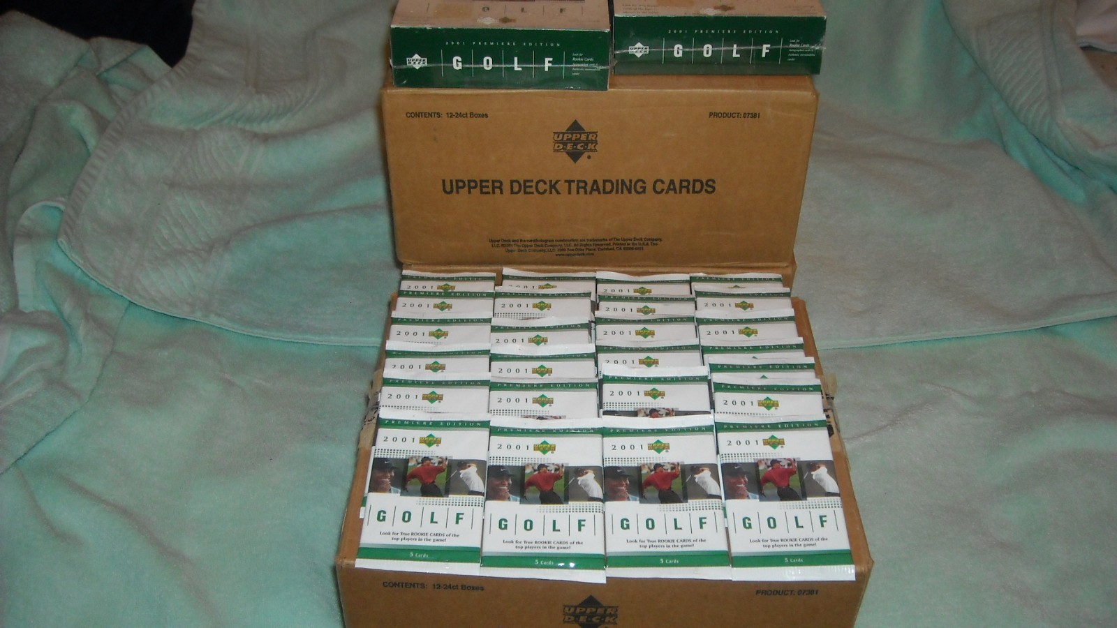 2001 UPPER DECK GOLF FACTORY SEALED GREEN HOBBY PACKS TIGER'S RC YR**3 PACKS**!