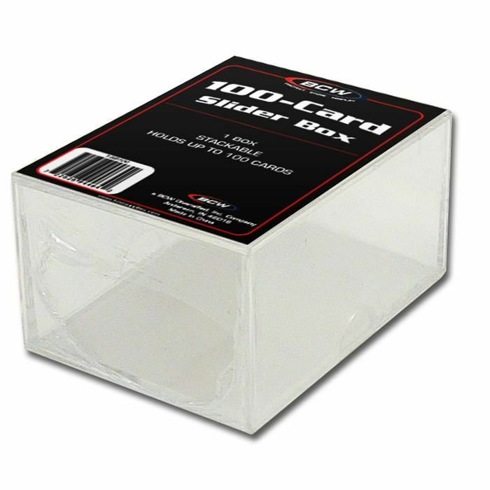 BCW 2 Piece Plastic Card Storage Box (100 Count Size) Slider Box