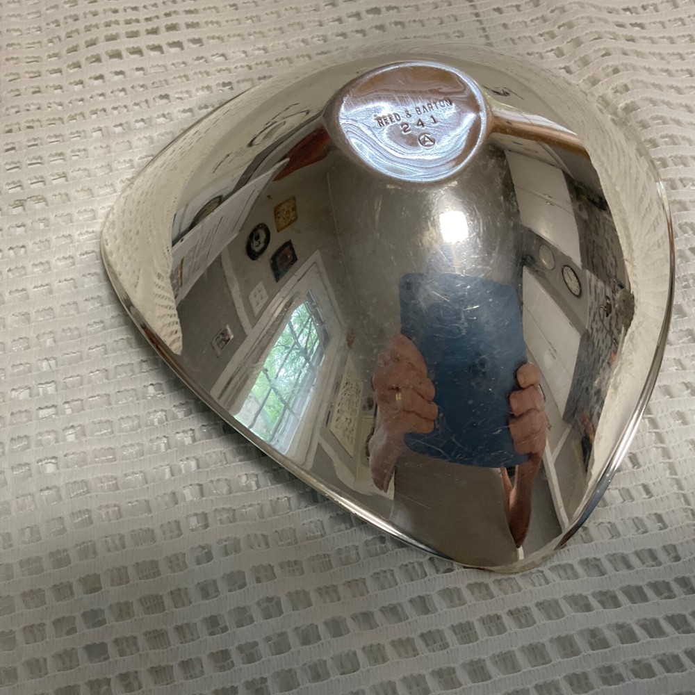 Reed & Barton 241 Color Glaze Turquoise Triangle Bowl-MCM