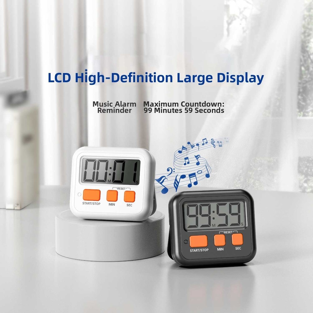 LCD Digital Timer with Silent Mode Flashing Light for Libraries Offices Gyms