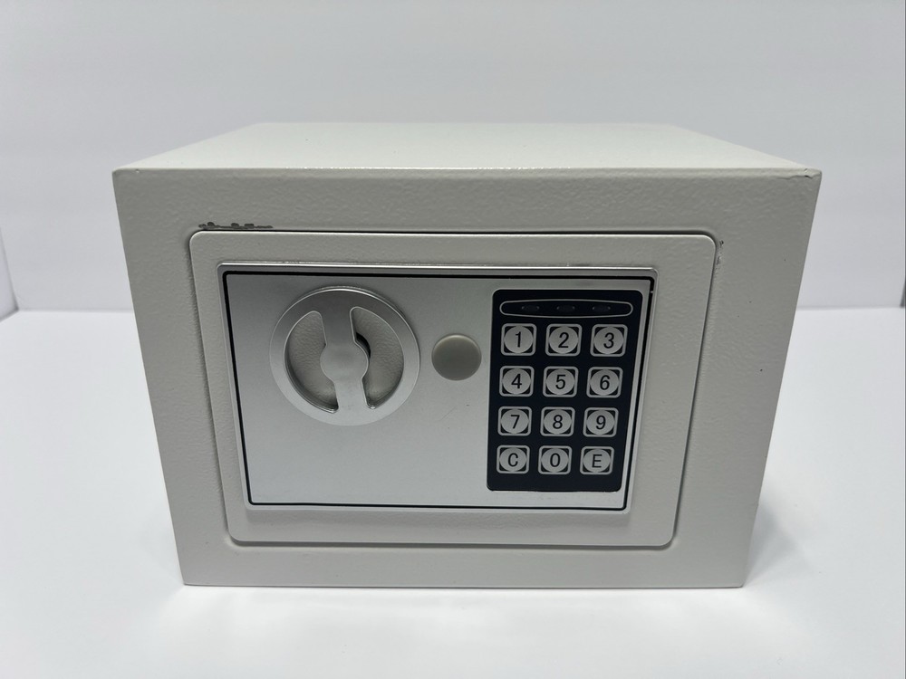 Small Safe Box Digital Electronic Security Safe Box for Home White