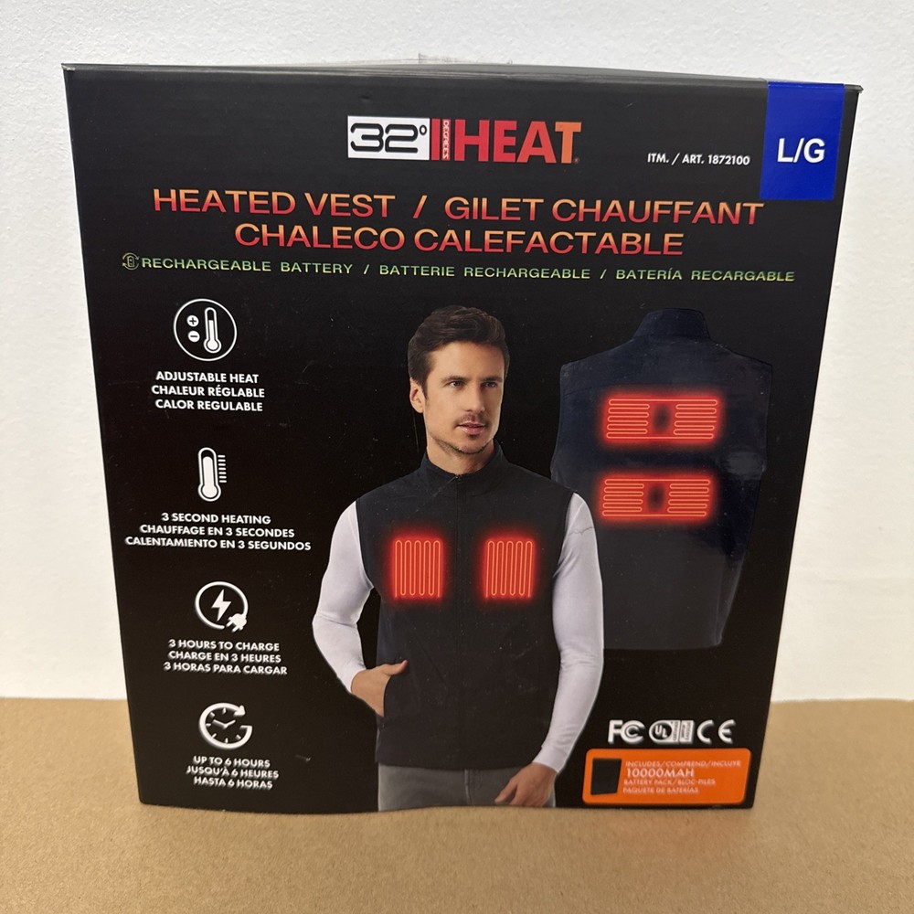 32 Degrees Rechargeable Heated Vest, Large