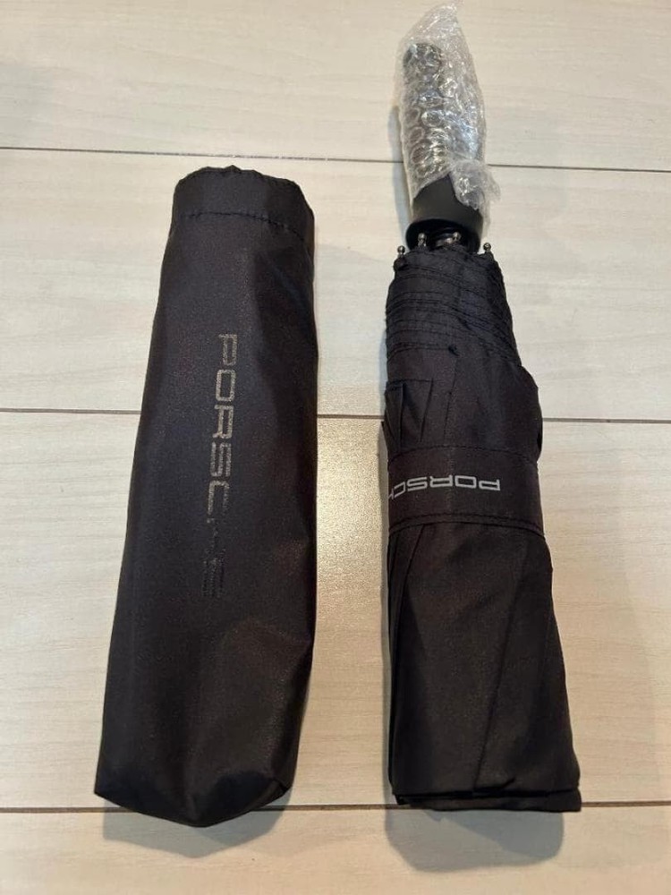 Porsche Folding Umbrella Black Compact Auto Open Driver's Selection