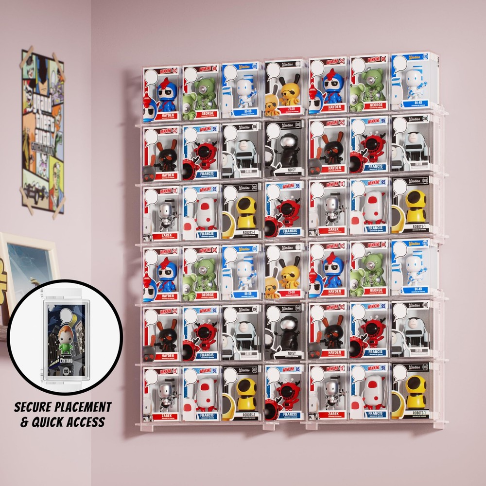 2x Acrylic Floating Shelves for 21 Funko Pops - Easy Install, Stackable Display